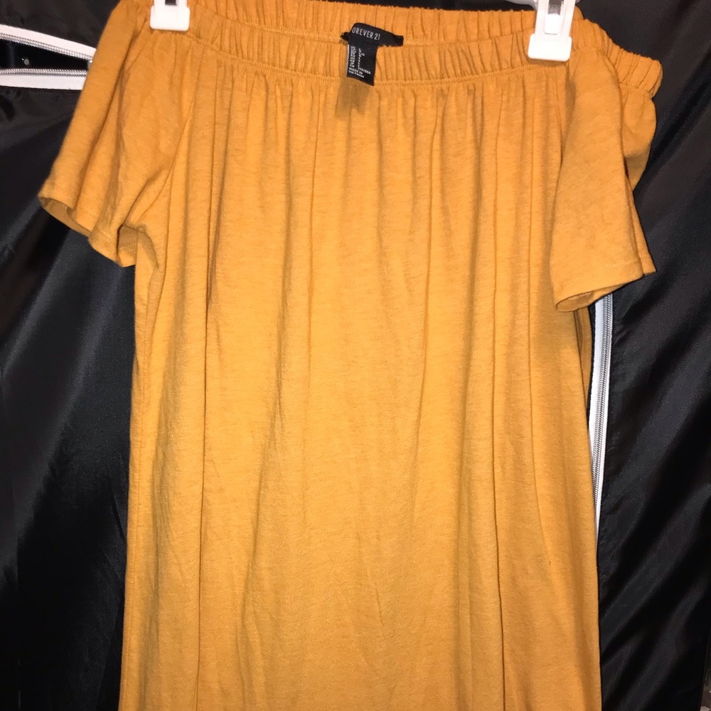 Yellow forever 21 T-Shirt off the shoulder dress